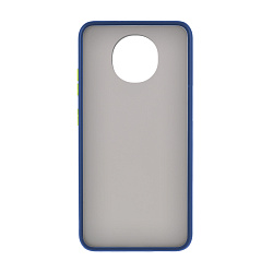 Клип-кейс (накладка) Shell для Xiaomi Redmi Note 9T пластик, затемнённый с синей рамкой