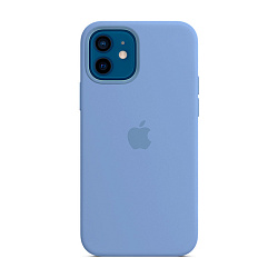 Клип-кейс (накладка) Silicone Case для Apple iPhone 12 / 12 Pro силикон, лазурный