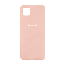Клип-кейс (накладка) Silicone cover закрытый для Samsung Galaxy A03 силикон, пудровый