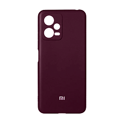 Клип-кейс (накладка) Silicone cover закрытый для Xiaomi Redmi Note 12 5G / Poco X5 5G силикон, вишнёвый