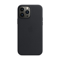 Клип-кейс (накладка) Apple Leather Case MagSafe для Apple iPhone 13 Pro Max кожа, Midnight