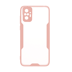 Клип-кейс (накладка) Bubble для Xiaomi Redmi Note 10 Pro пластик, прозрачный с розовой рамкой