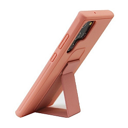 Клип-кейс (накладка) с магнитной подставкой для Samsung Galaxy S22 Ultra силикон, розовый
