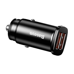 Автомобильное зарядное устройство Baseus Square metal A+A 30 Вт, чёрный