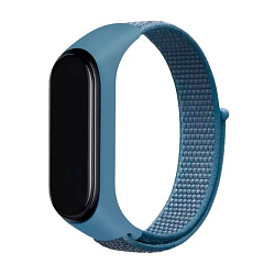 Спортивный ремешок для Mi Band 5 / 6 / 7 нейлон синий