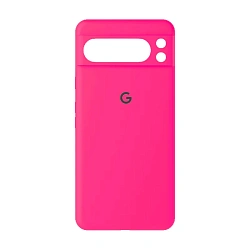 Клип-кейс (накладка) Silicone cover закрытый для Google Pixel 9 Pro силикон, ярко-розовый