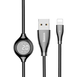 Дата-кабель Baseus Big Eye Digital Display Lightning 1.2 м, чёрный