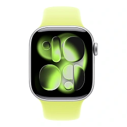 Умные часы Apple Watch Series 11 42mm GPS Silver Aluminum Case Neon Yellow Sport Band
