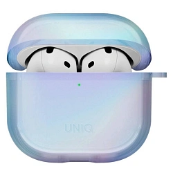 Кобура UNIQ Iridescia для Apple AirPods 4 полиуретан, голографический голубой