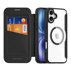 Чехол-книжка Dux Ducis Skin X Pro для Apple iPhone 16 полиуретан, термополиуретан, чёрный