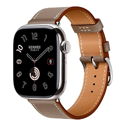 Умные часы Apple Watch Hermes Series 11 42mm GPS + Cellular Silver Titanium Case Etoupe Single Tour Strap