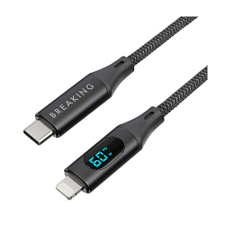 Дата-кабель Breaking Mountain K17 Type-C to Lightning 1.2 м, чёрный