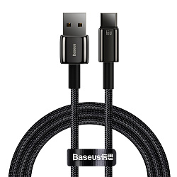Дата-кабель Baseus Tungsten Gold Fast Charging Type-C 1 м, чёрный