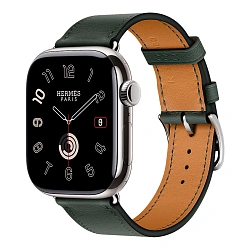 Умные часы Apple Watch Hermes Series 11 42mm GPS + Cellular Silver Titanium Case Vert Mangrove Single Tour Strap