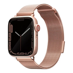 Миланский сетчатый браслет UNIQ Dante для Apple Watch 44 / 45 / 46 / 49mm сталь розовое золото