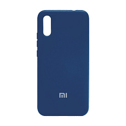 Клип-кейс (накладка) Silicone cover закрытый для Xiaomi Redmi 9a силикон, тёмно-синий