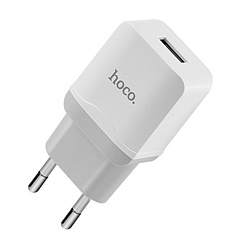 Сетевое зарядное устройство + кабель Micro Hoco C22A 12 Вт, белый