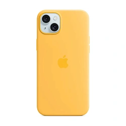 Клип-кейс (накладка) Silicone Case MagSafe для Apple iPhone 15 Plus силикон, жёлтый