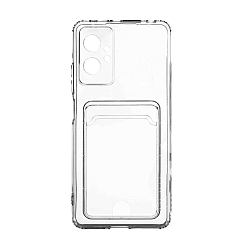 Клип-кейс (накладка) с визитницей для Xiaomi Redmi Note 12 силикон, прозрачный