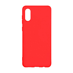 Клип-кейс (накладка) Silicone cover (без лого) для Samsung Galaxy A02s силикон, красный