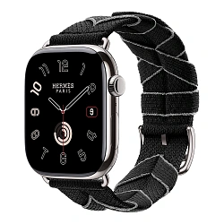 Умные часы Apple Watch Hermes Series 11 46mm GPS + Cellular Silver Titanium Case Noir/Gris Bridon Lisere Single Tour Strap
