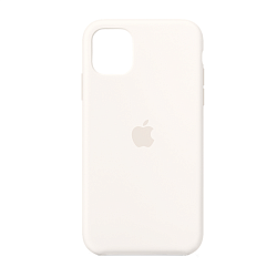 Клип-кейс (накладка) Silicone Case закрытый для Apple iPhone 11 силикон, белый