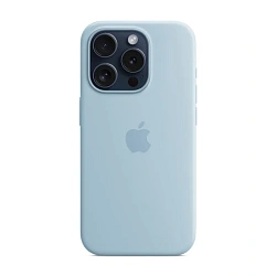 Клип-кейс (накладка) Silicone Case MagSafe для Apple iPhone 15 Pro силикон, голубой
