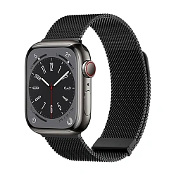 Магнитный ремешок WIWU Milanese Magnetic Watch Band для Apple Watch 44 / 45 / 46 / 49mm сталь чёрный