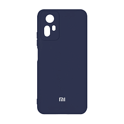 Клип-кейс (накладка) Silicone cover закрытый для Xiaomi Redmi Note 12S силикон, тёмно-синий