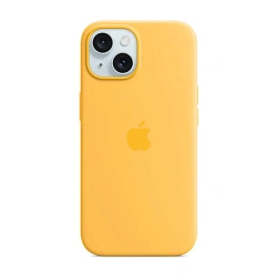 Клип-кейс (накладка) Silicone Case MagSafe для Apple iPhone 15 силикон, жёлтый