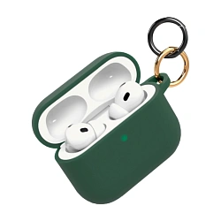 Кобура VLP Charm Case для Apple AirPods Pro 3 силикон, тёмно-зелёный