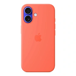 Клип-кейс (накладка) Silicone Case MagSafe для Apple iPhone 16 силикон, оранжевый