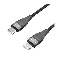 Дата-кабель Breaking Nylon Type-C to Lightning 1 м, чёрный