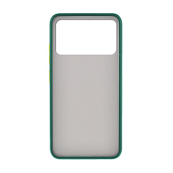 Клип-кейс (накладка) Shell для Xiaomi Poco M3  пластик, затемнённый с тёмно-зелёной рамкой