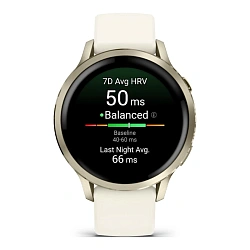 Умные часы Garmin Venu 4 41mm лунно-золотистый (слоновая кость ремешок)