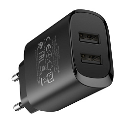 Сетевое зарядное устройство + кабель Lightning Borofone BN2 10.5 Вт, чёрный