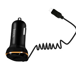Автомобильное зарядное устройство + кабель Micro Hoco Z14 18 Вт, чёрный