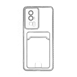 Клип-кейс (накладка) с визитницей для Xiaomi Poco F5 Pro 5G силикон, прозрачный