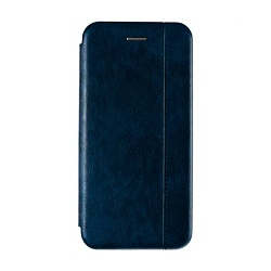 Чехол-книжка Premium для Xiaomi Redmi Note 9s / Note 9 Pro искусственная кожа, тёмно-синий со строчкой