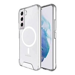 Клип-кейс (накладка) Space MagSafe для Samsung Galaxy S25 FE полиуретан, поликарбонат, прозрачный