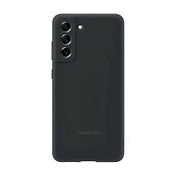 Клип-кейс (накладка) Samsung Silicone cover для Samsung Galaxy S21 FE поликарбонат, силикон, чёрный