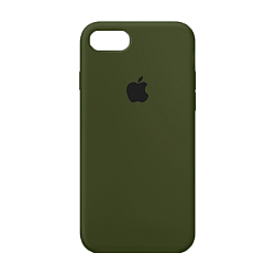 Клип-кейс (накладка) Silicone Case закрытый для Apple iPhone 7 / 8 / SE 2020 / 2022 силикон, тёмно-оливковый