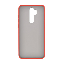 Клип-кейс (накладка) Shell для Xiaomi Redmi Note 8 Pro пластик, затемнённый с красной рамкой
