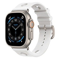 Умные часы Apple Watch Hermes Ultra 3 49mm GPS + Cellular Silver Titanium Case Blanc Single Tour Scub'H Diving Strap