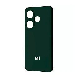 Клип-кейс (накладка) Silicone cover закрытый для Xiaomi Poco F6 силикон, тёмно-зелёный