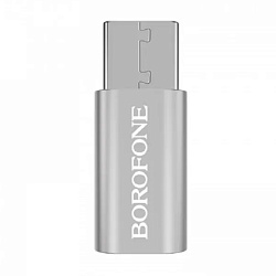 Адаптер-переходник Borofone BV4 (Micro USB to Type-C), серебристый
