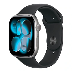 Умные часы Apple Watch Series 11 46mm GPS Space Gray Aluminum Case Black Sport Band