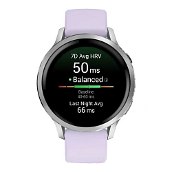 Умные часы Garmin Venu 4 41mm серебристый (сиренево-голубой ремешок)