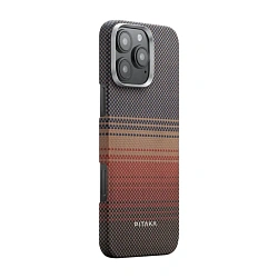 Клип-кейс (накладка) Pitaka Tactile Woven Case для Apple iPhone 16 Pro Max кевлар (арамид), "закат"