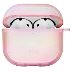 Кобура UNIQ Iridescia для Apple AirPods 4 полиуретан, голографический розовый